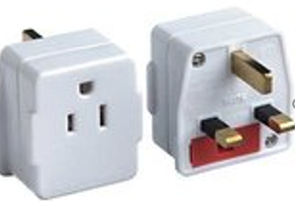 Korbel US to UK plug (with fuse)
