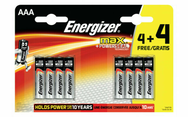ENERGIZER MAX + POWERSEAL TECHNOLOGY (AAA) 8 PACK BATTERY