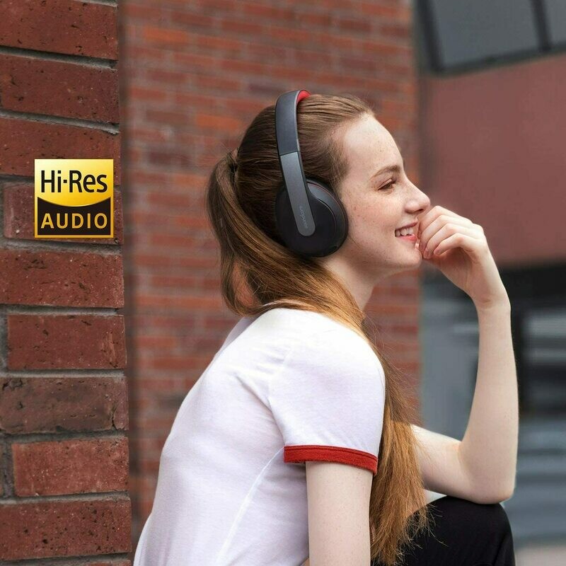 Anker Soundcore Life Q10 Wireless Bluetooth Headphones, Over Ear and Foldable, Hi-Res Certified Sound, 60-Hour Playtime and Fast USB-C Charging, Deep Bass, AUX Input.