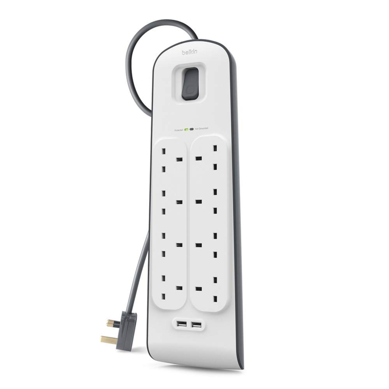 Belkin Powerstrip Blue (8 sockets + 2 USB PORTS)