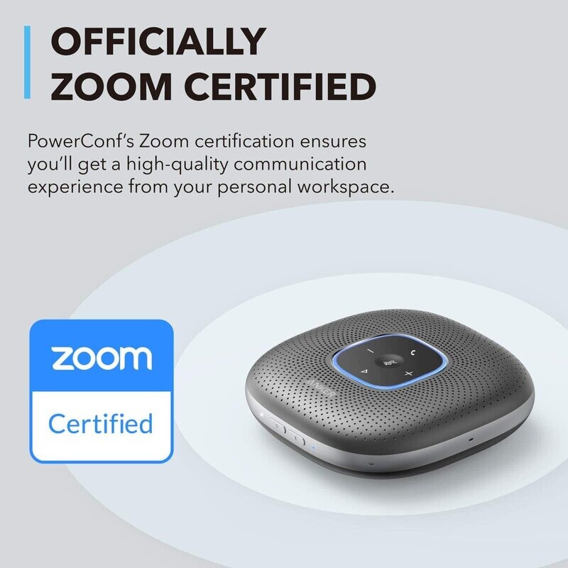 Conference Microphone, Anker PowerConf Bluetooth Speakerphone with 6 Mics, Enhanced Voice Pickup, 24H Call Time
