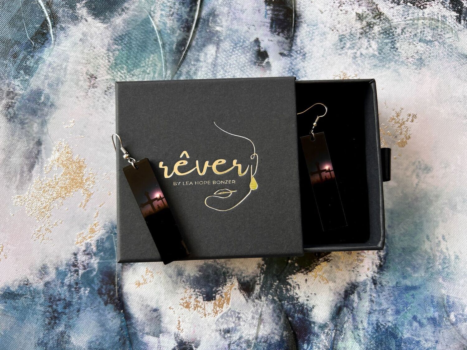 angelus evening  ~ dangling earrings