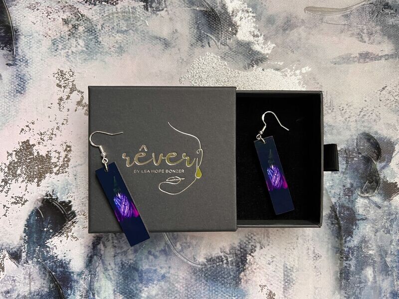 purple rain  ~ dangling earrings