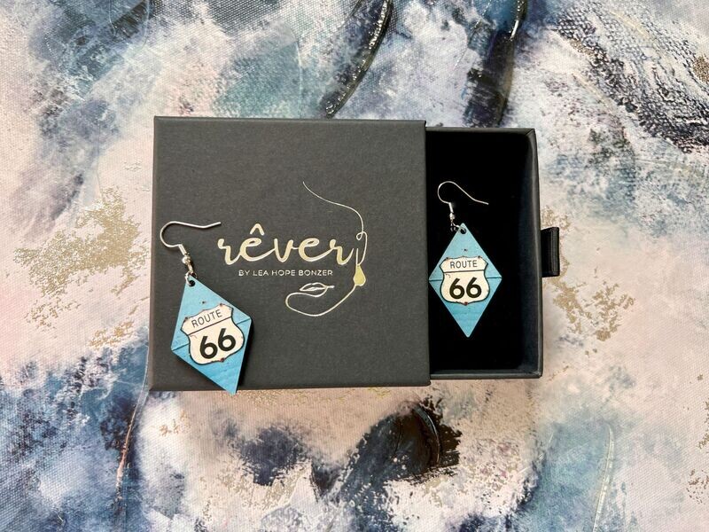 route 66  ~ dangling earrings