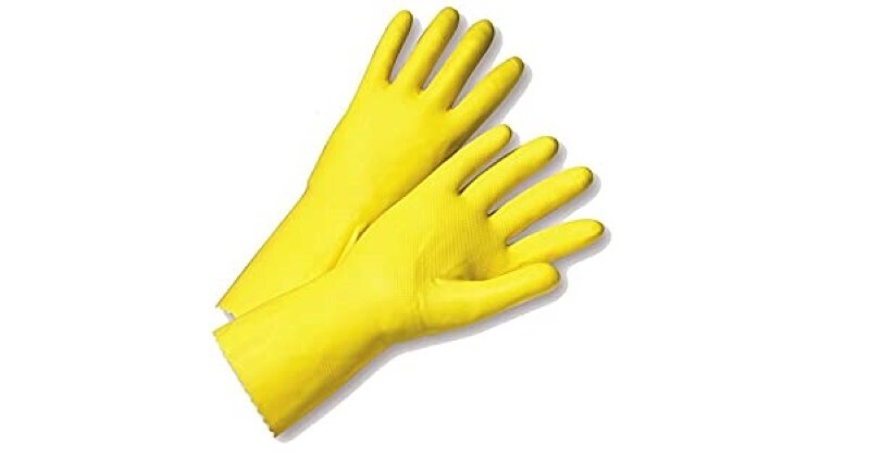 Flocked Lined Yellow  Latex Gloves