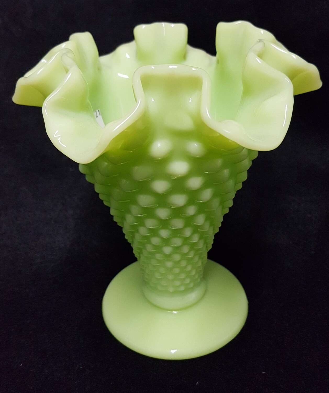 Fenton Hobnail Glass Vase, lime sherbet green