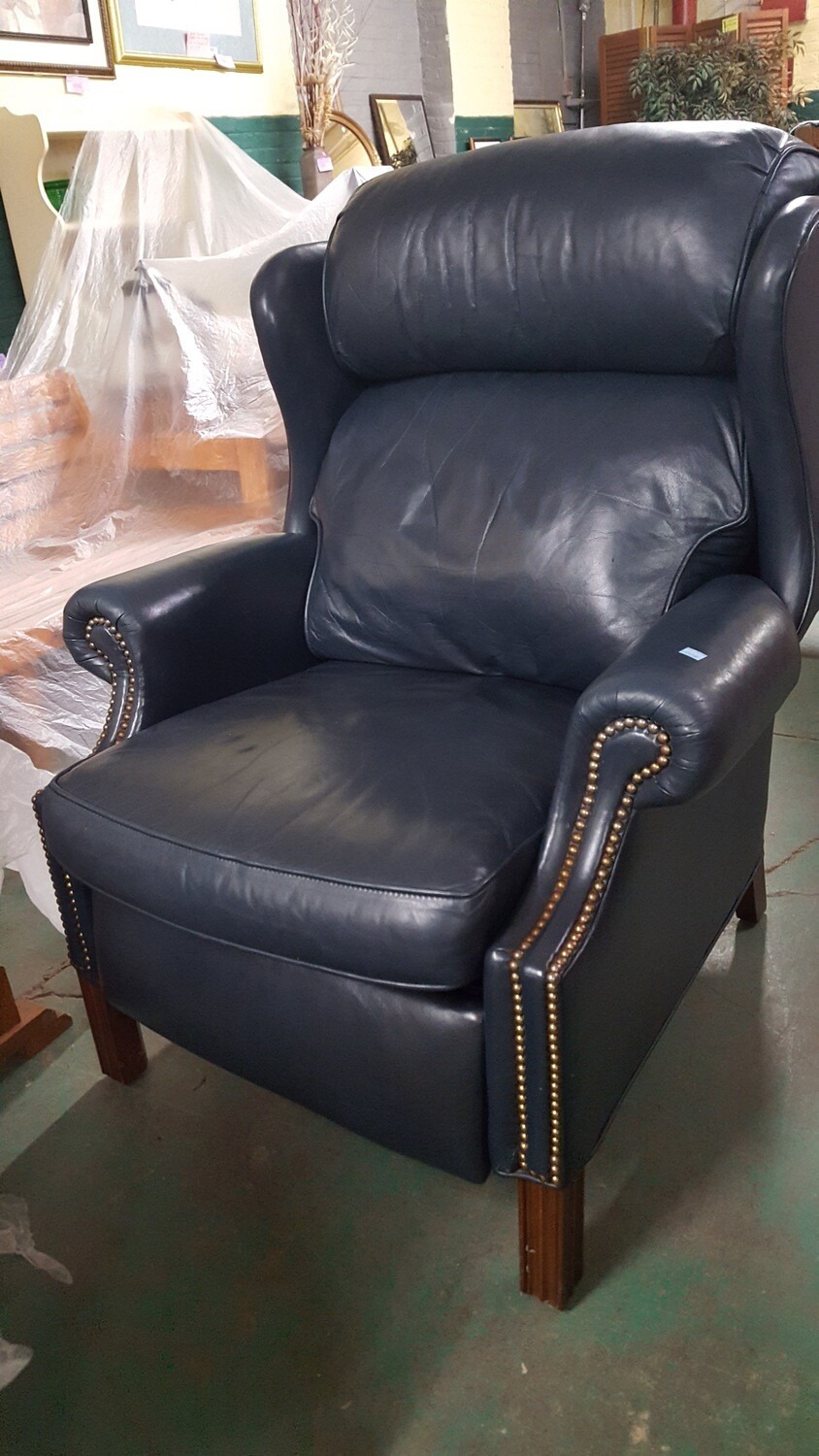 Bradington Young Wingback leather recliner