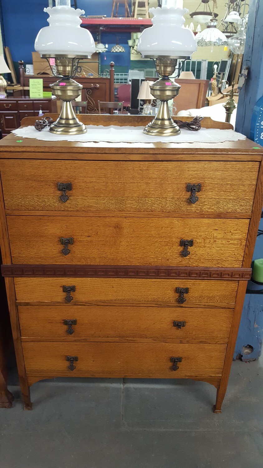 Antique Oak 5drawer Dresser (G)
