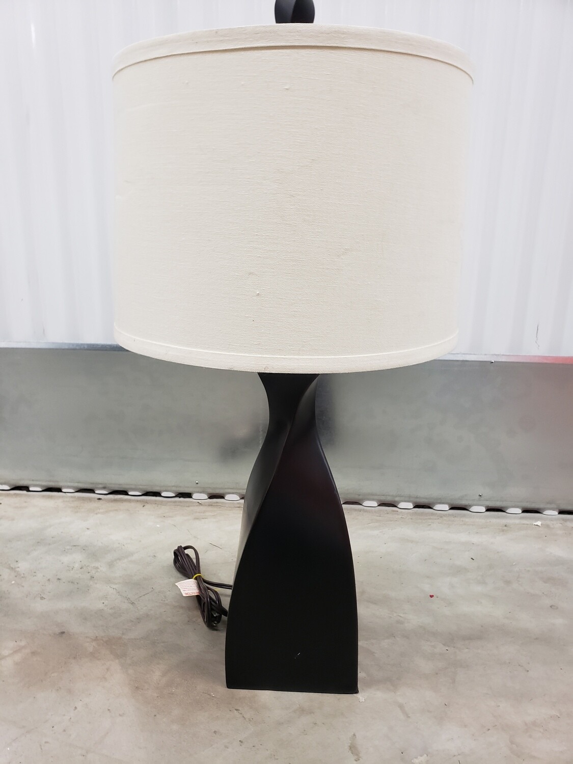 Black Table Lamp, twisted "wood" base #2009