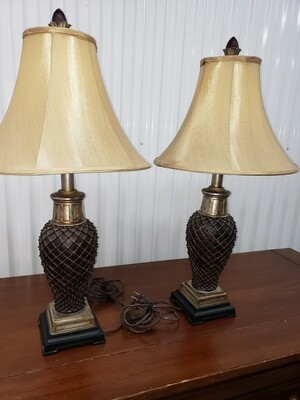 Pair of Pineapple Table Lamps #2009