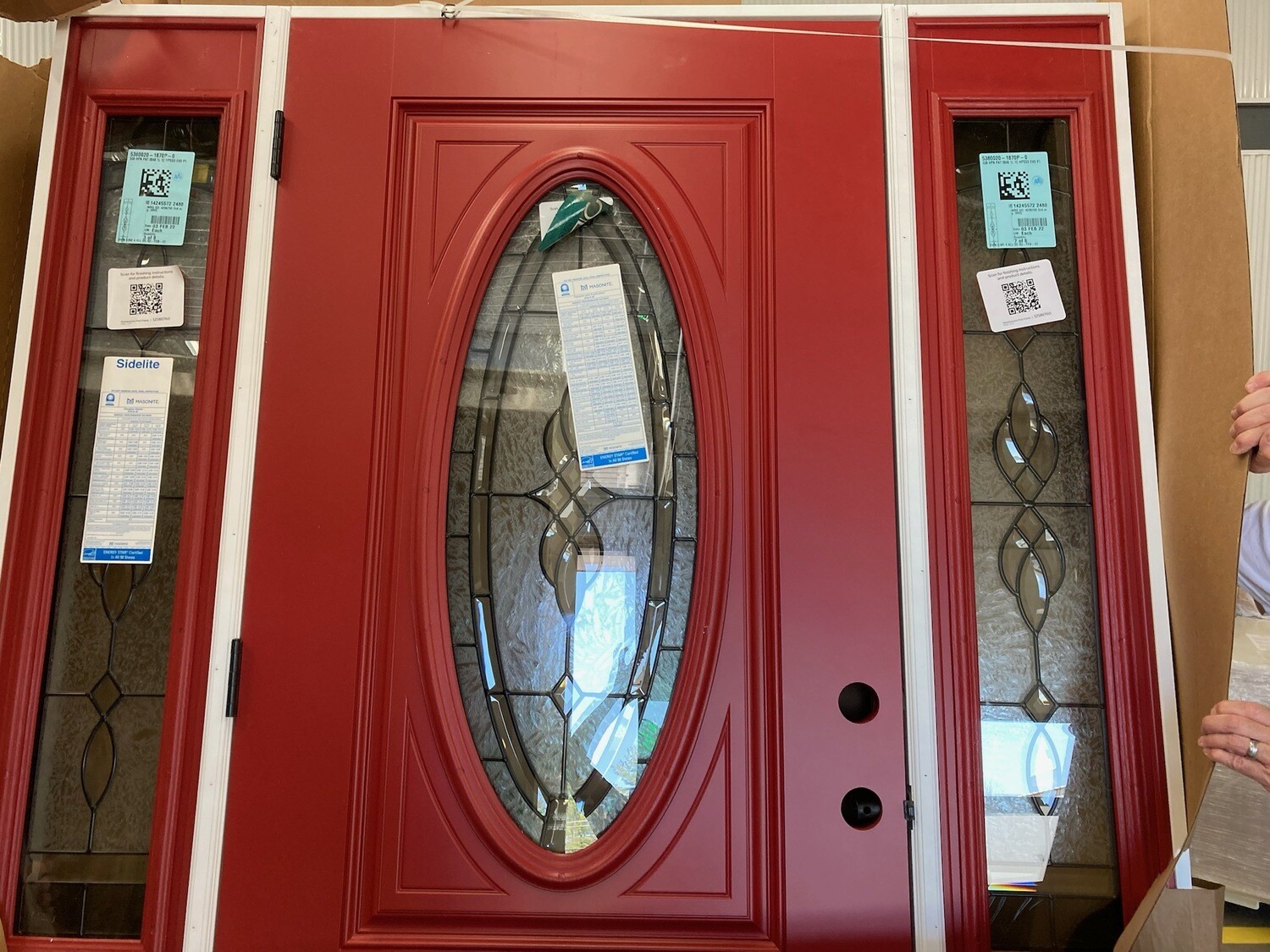 NEW Fiberglass Entry Door with sidelights, RH 1365