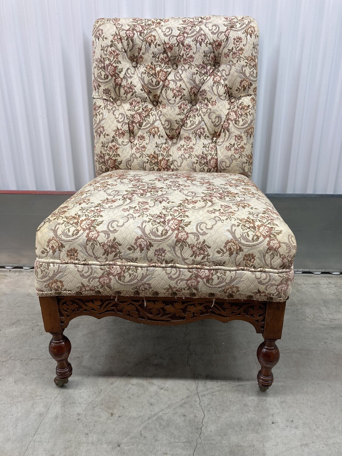 Floral Side Chair with antique look #2322