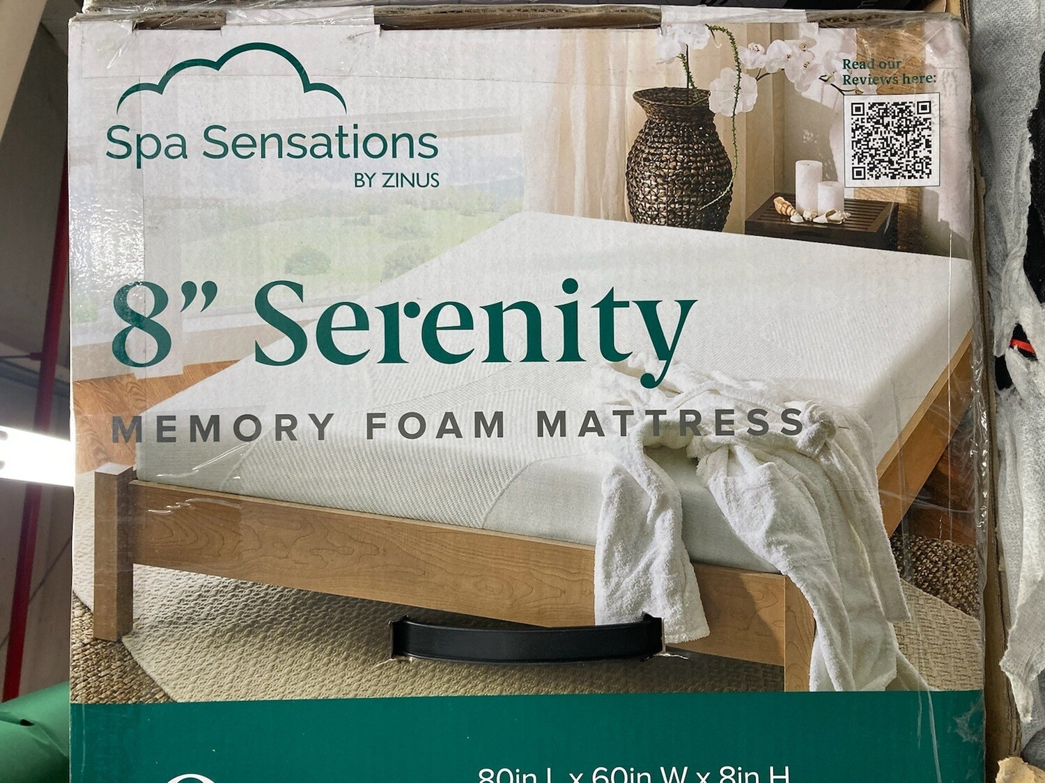 Queen size Zinus Serenity Memory foam mattress, new #2198