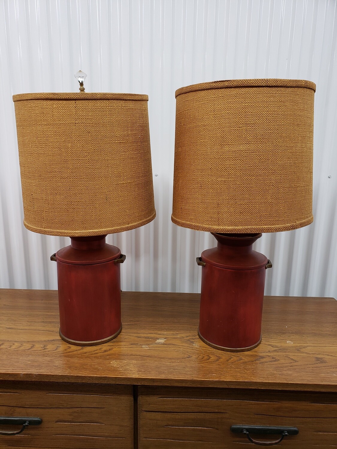 Pair of Milk Can Lamps, upcycle special #2118