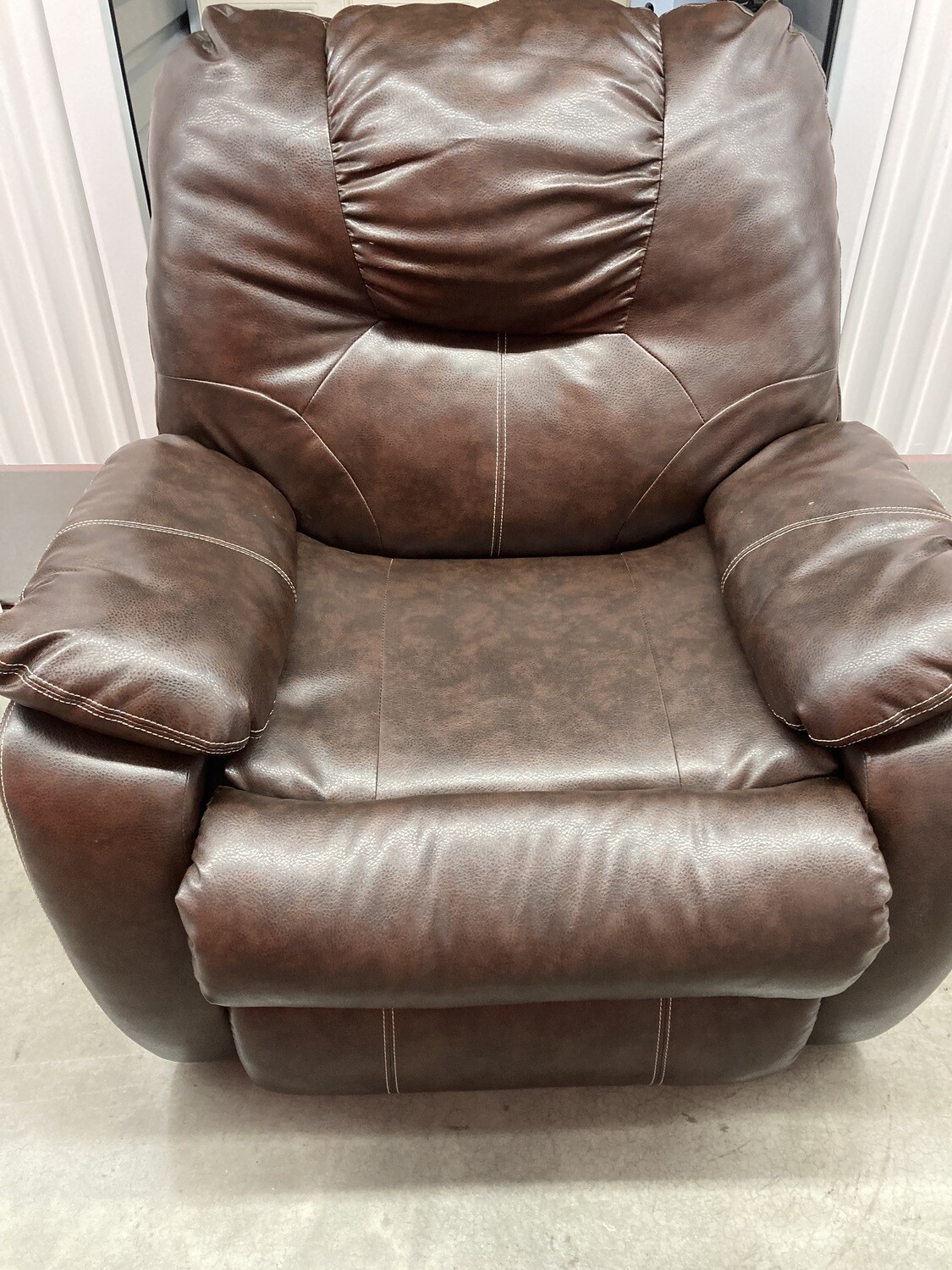 Comfy Brown Leather-like Power Recliner #2118