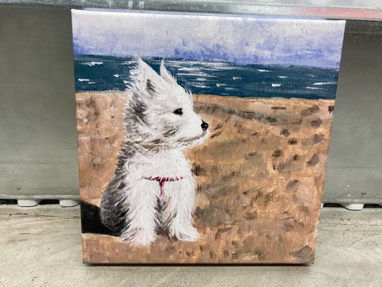 Dog at Beach, print on canvas #2314