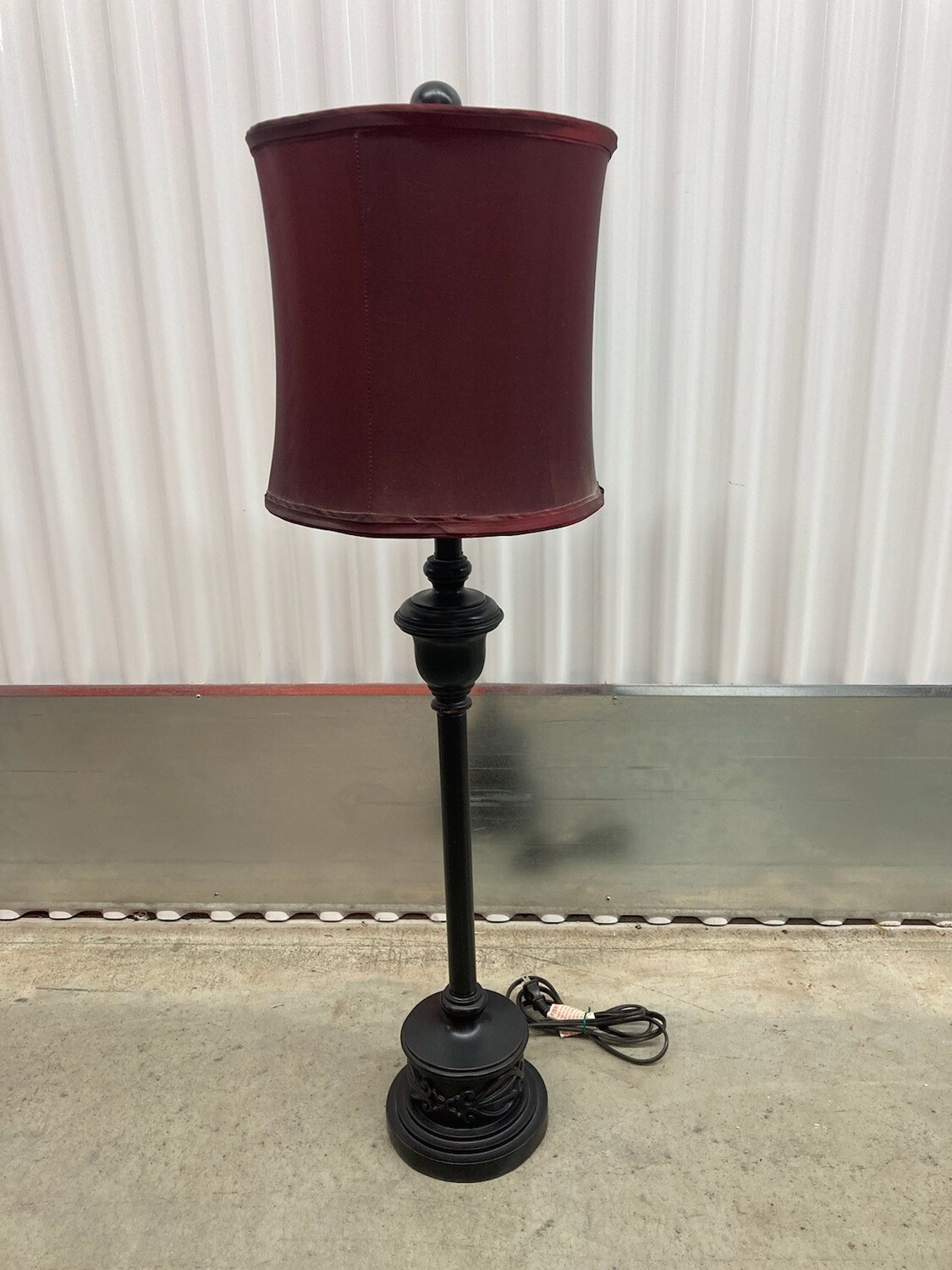 Table Lamp with Red Shade #2109