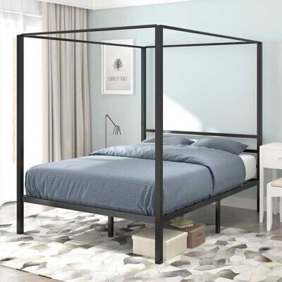 Queen Canopy Metal Bed Frame, like new #2198