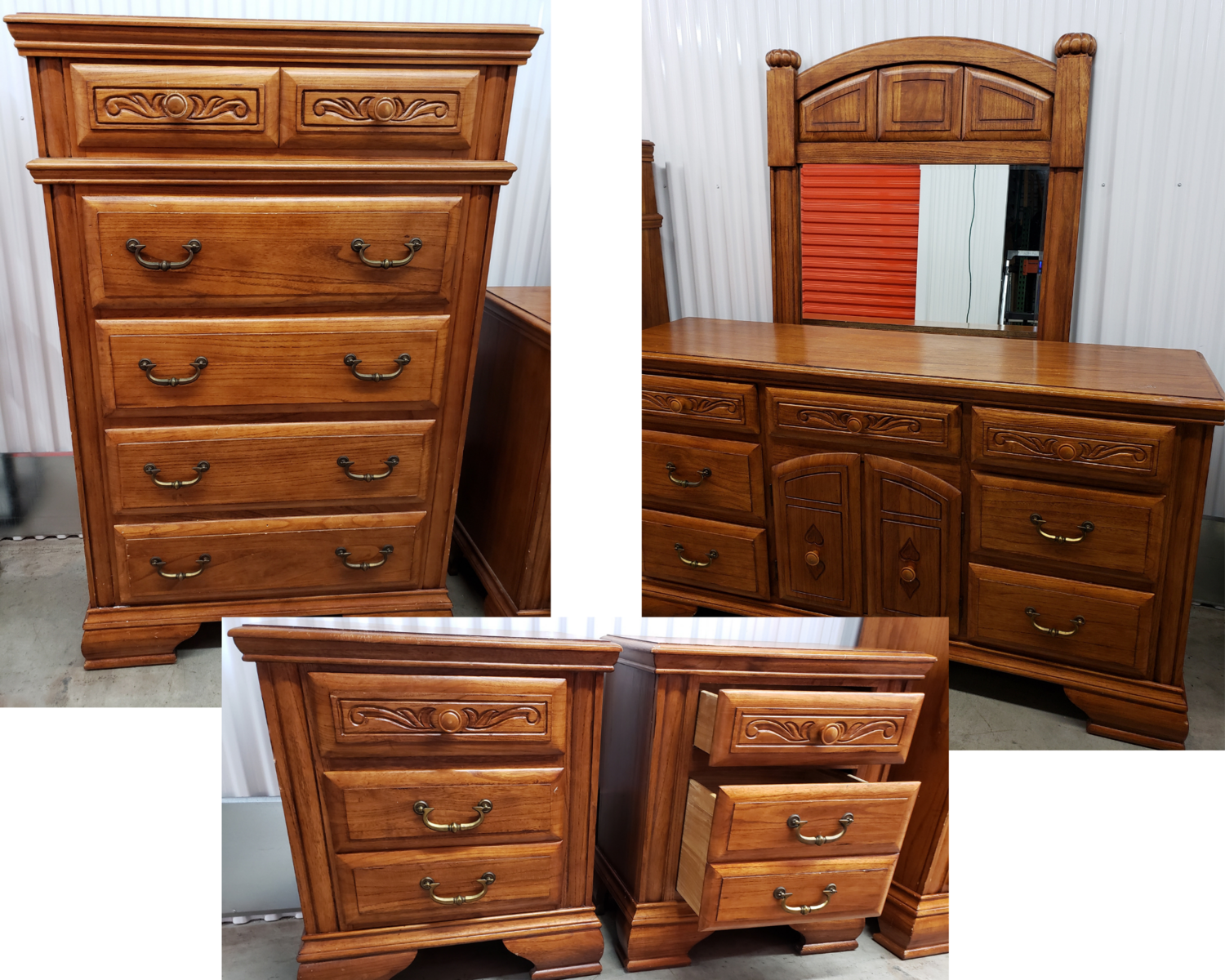 Solid Wood 4-piece Dresser Set #2023-2199