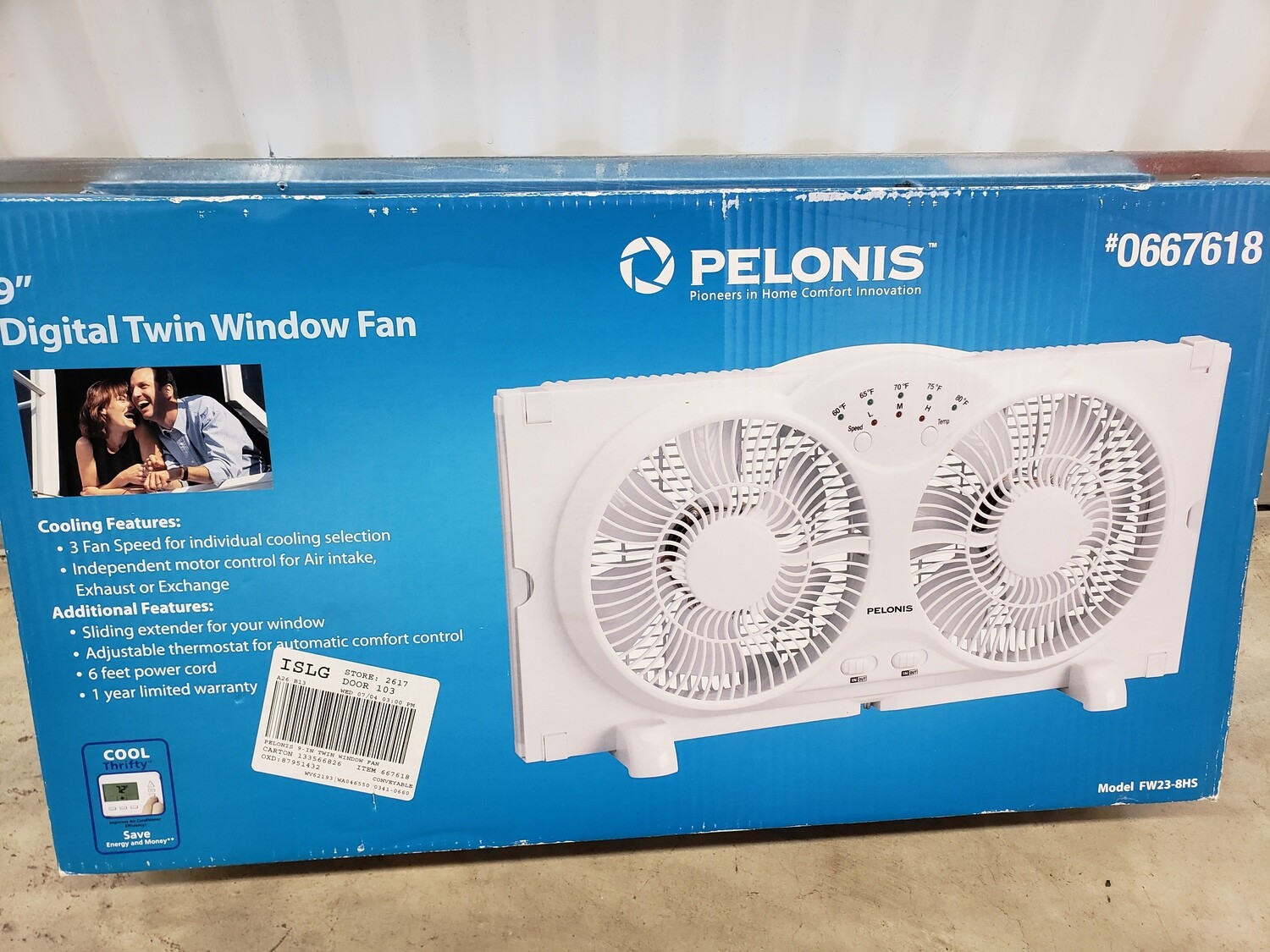 Pelonis Twin 9" Window Fan, new #2109