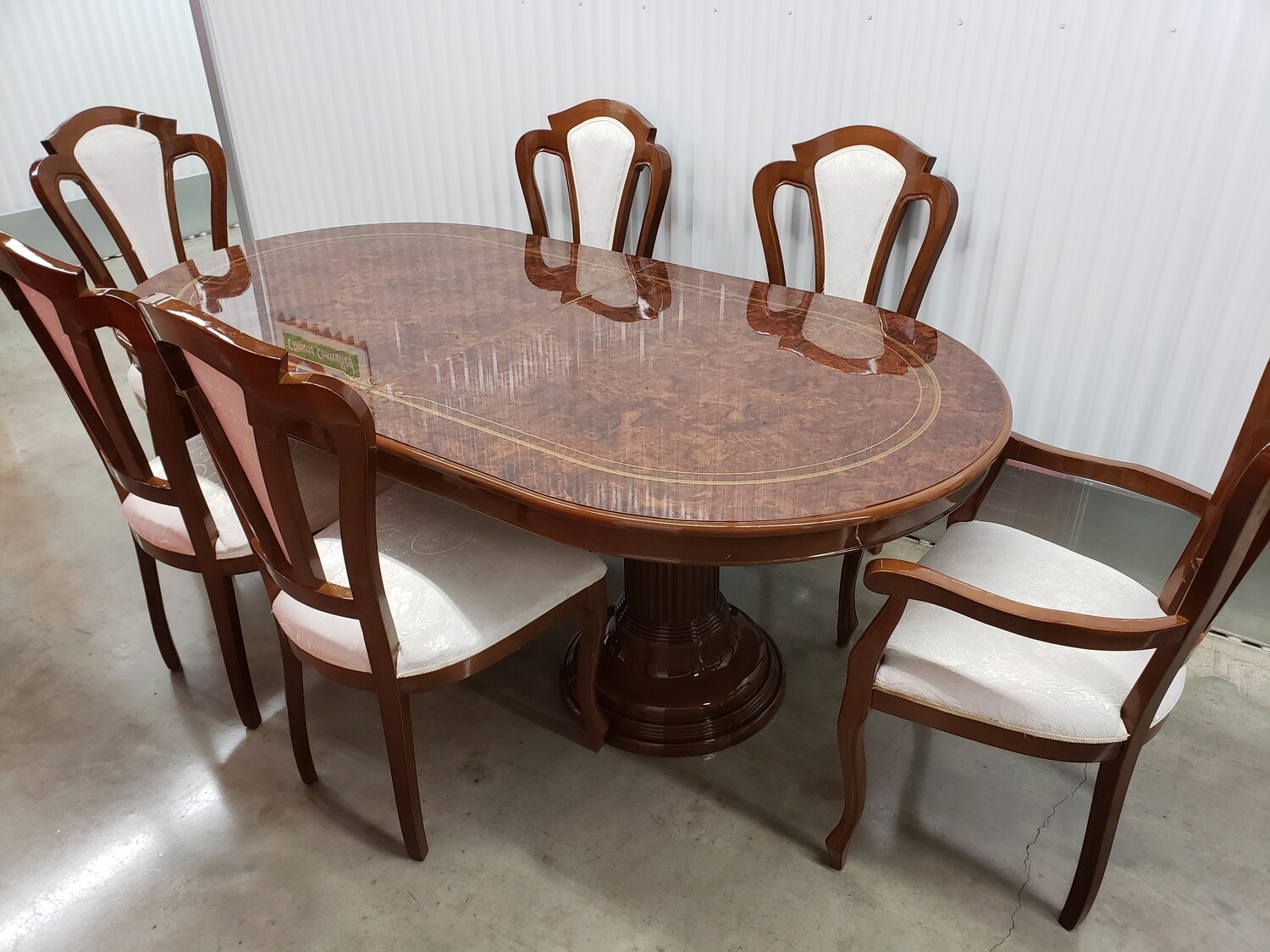 FREE - PICK UP BY SAT. 6/25 - Dining table, 6 Chairs, resin? material #2324