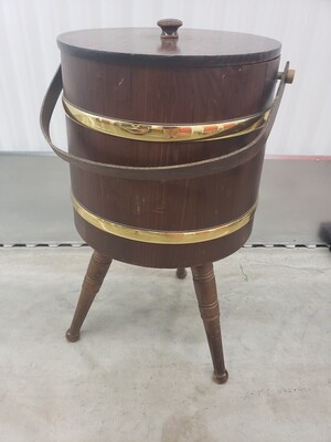 Vintage 3-leg Wood Sewing Bucket / Basket #2023