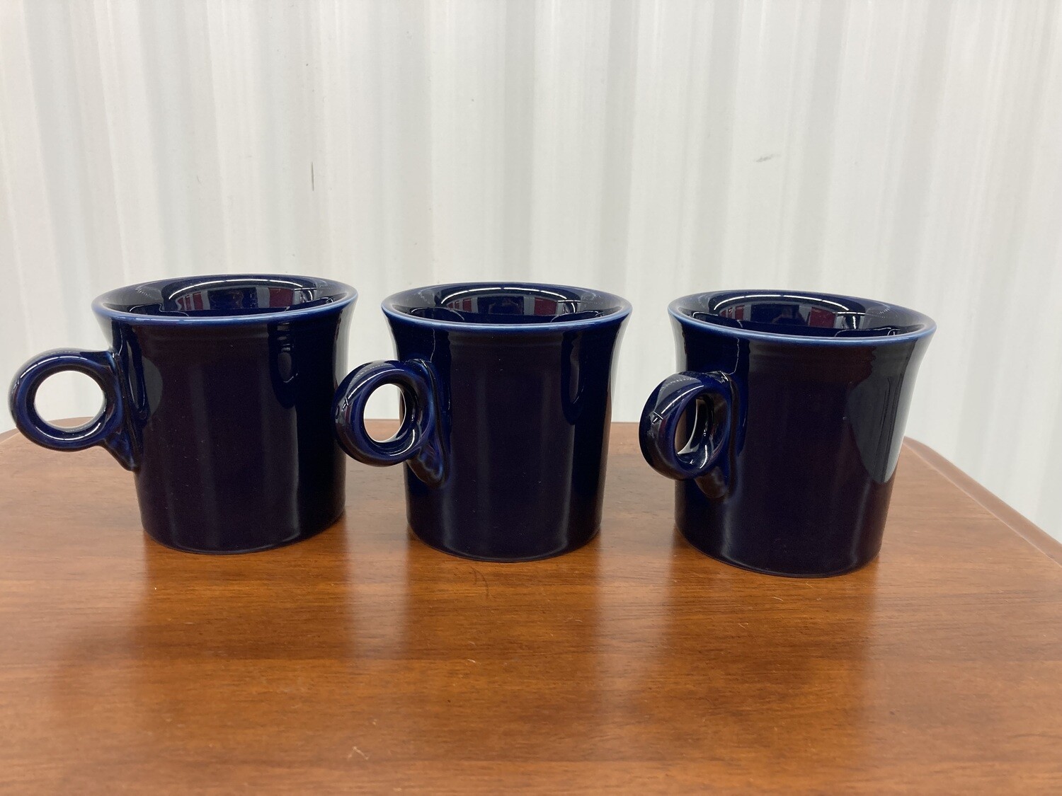 3 Blue Fiesta Coffee Mugs #2314