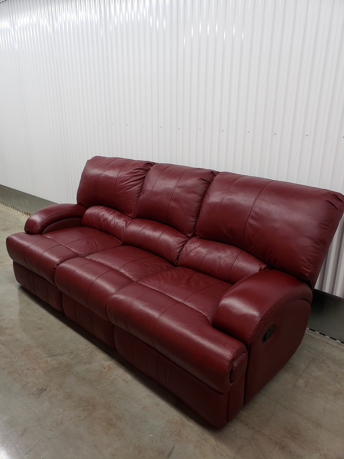 Burgundy Leather Sofa, reclining #2322