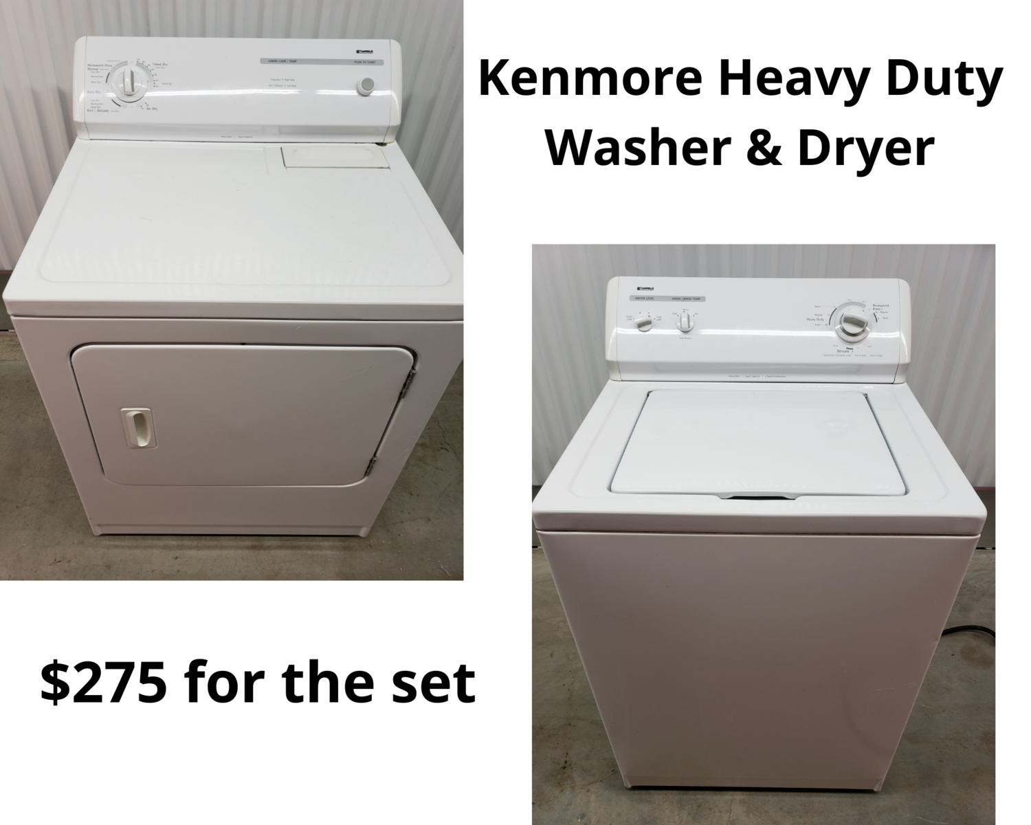 Kenmore Heavy Duty Washer & Dryer #2114
