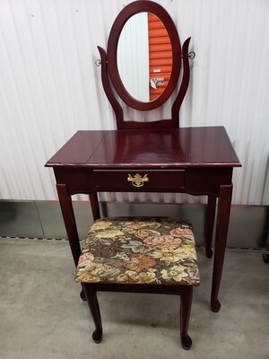 Bedroom Vanity w/ storage stool & mirror #2213