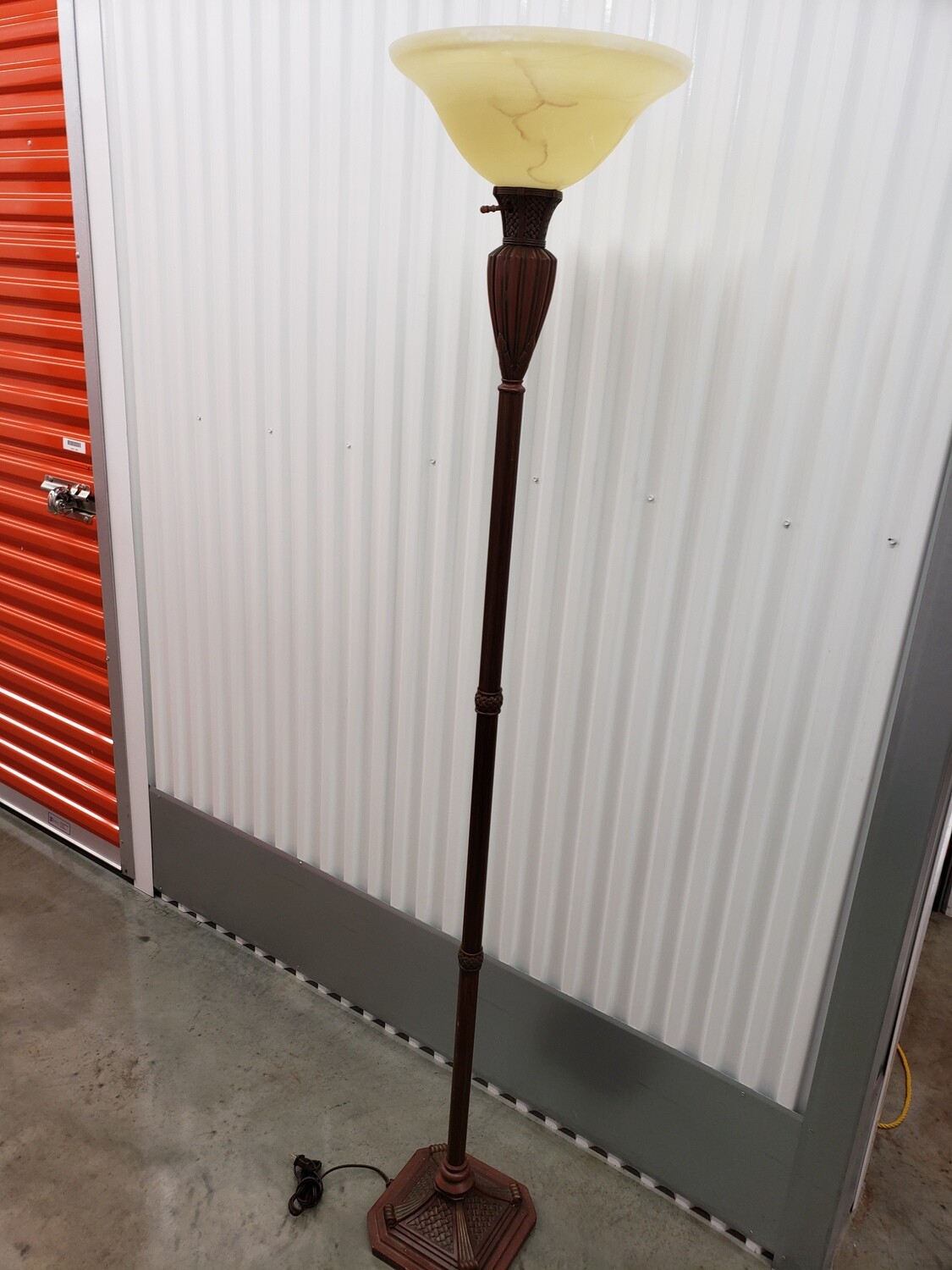 Floor Lamp w/ veined glass shade #2131