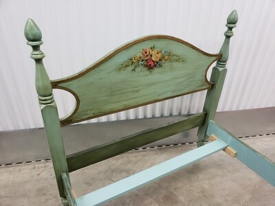Twin Bed with green "antique" finish #2107