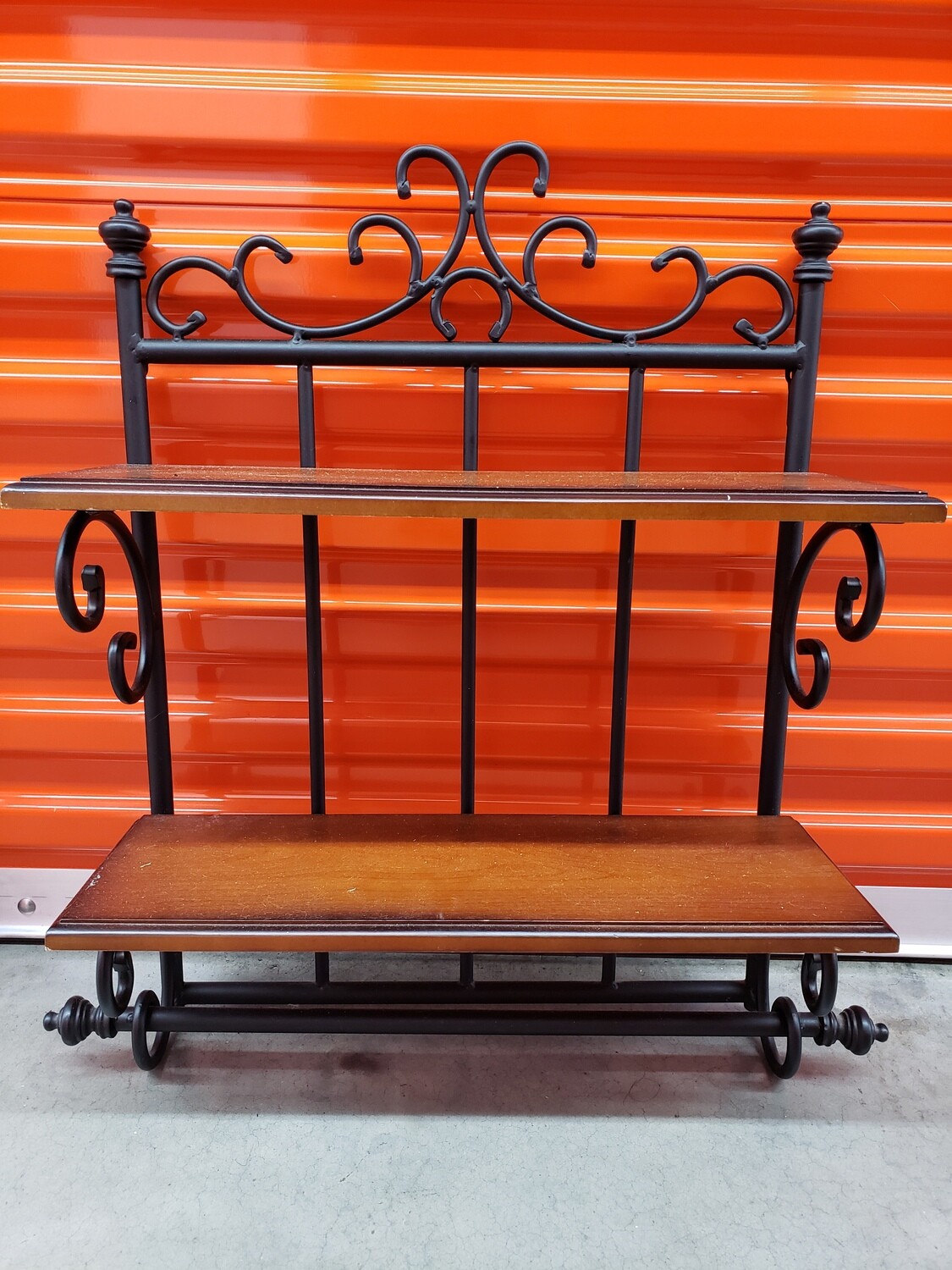 Wrought Iron & Wood Shelf, towel bar 2314