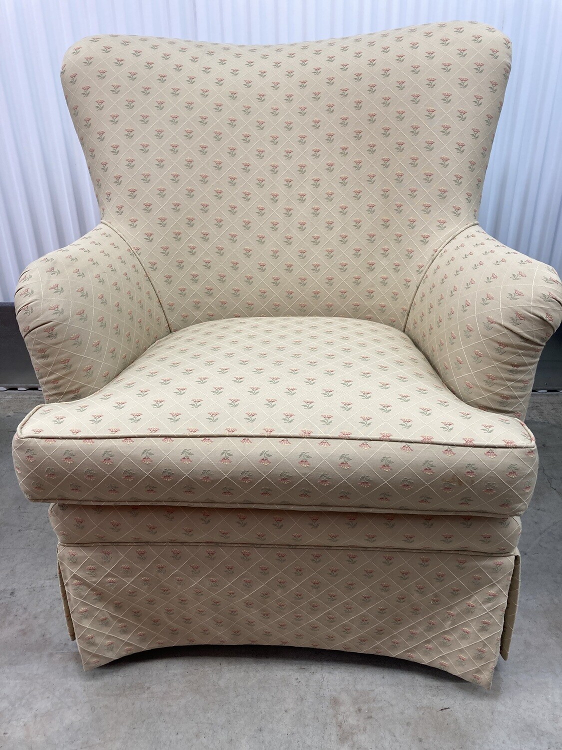 Huntington House Arm Chair, yellow print #2199