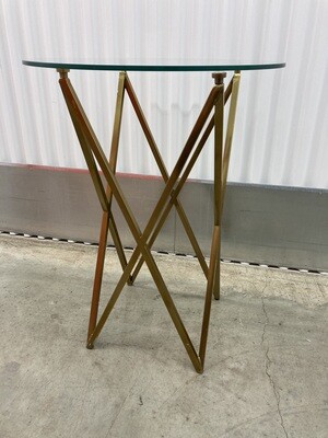Accent Table, brass & glass #2119