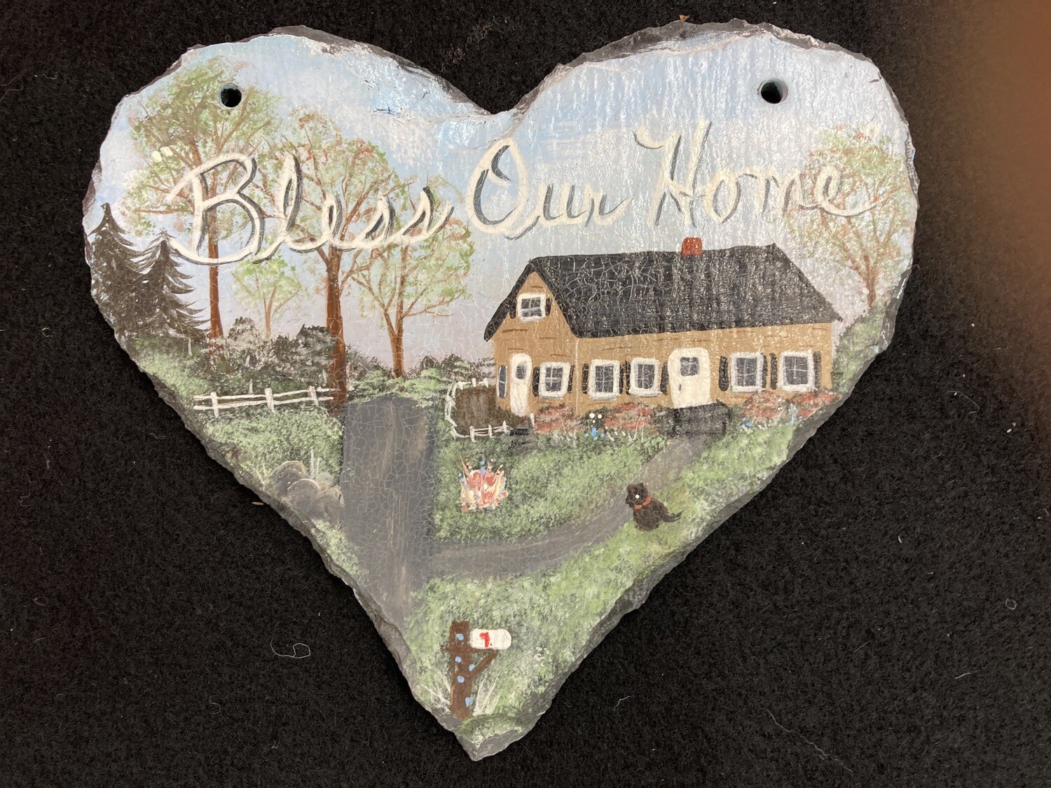 Painted Slate "Bless Our Home" #2314
