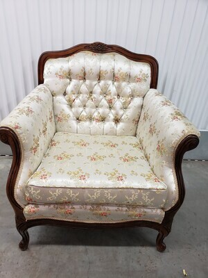 Antique-look Arm Chair w/ floral design #2118