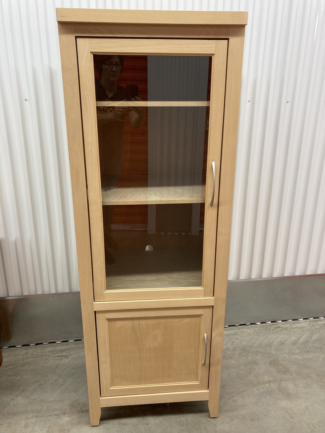Slim Storage/Media Cabinet, glass doors, like new! #2107