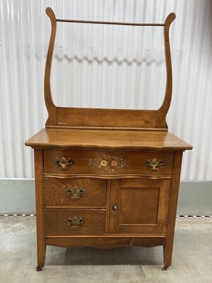 Antique Washstand with stencil, refinished #2114