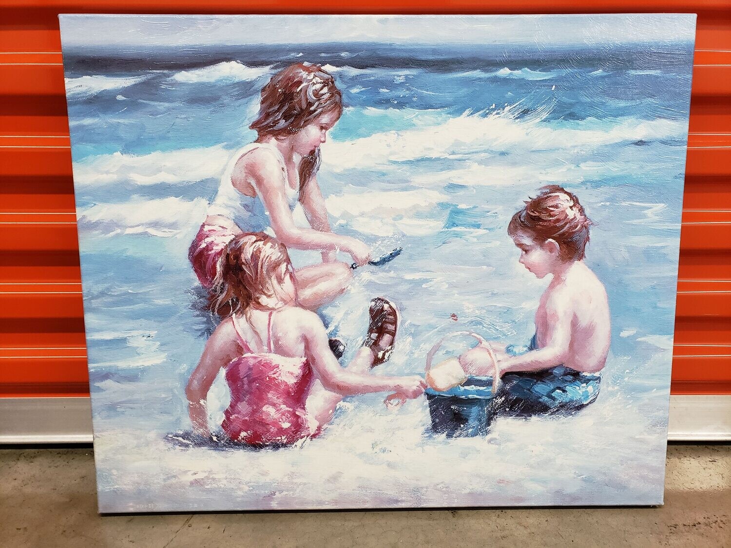 Canvas print 3 Children at the Beach