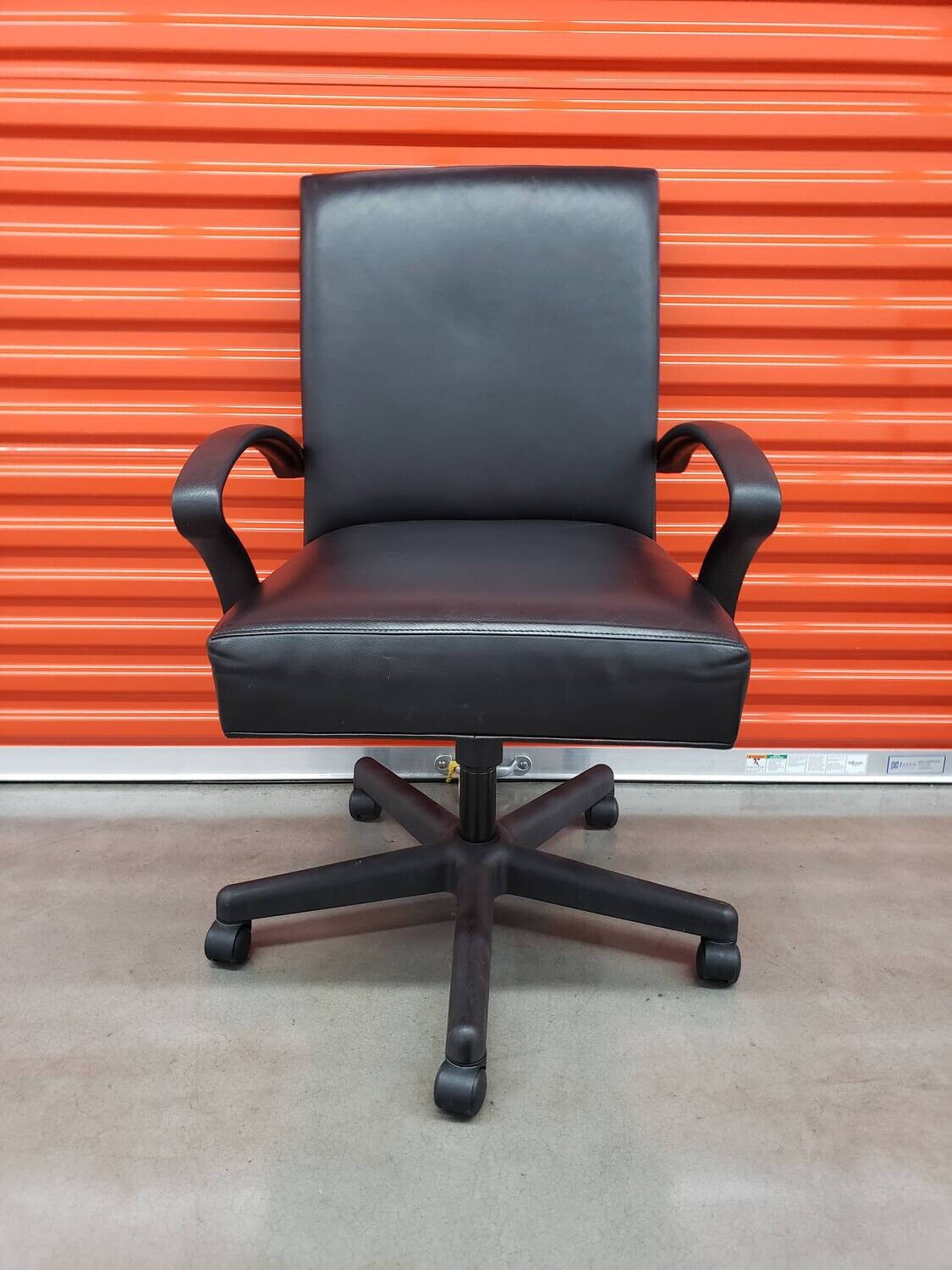 Black Pleather Office Chair, excellent condition! #2118