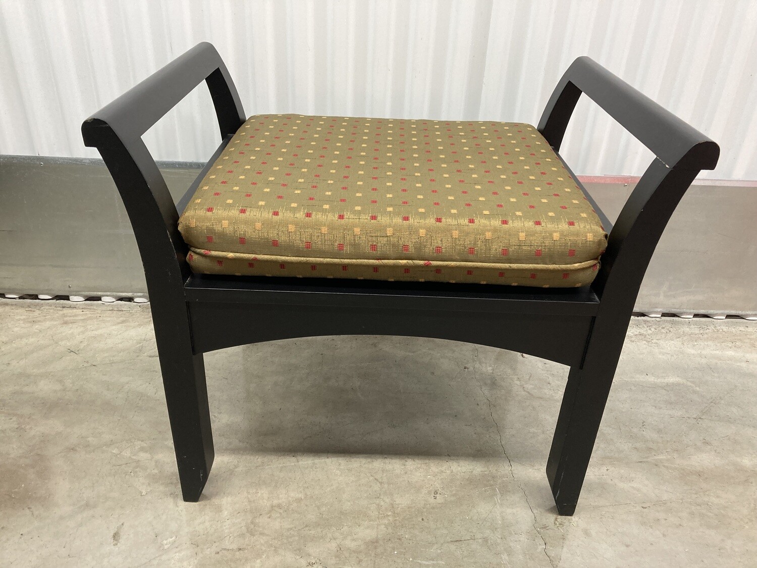 Small Black Bench with Cushion #2324
