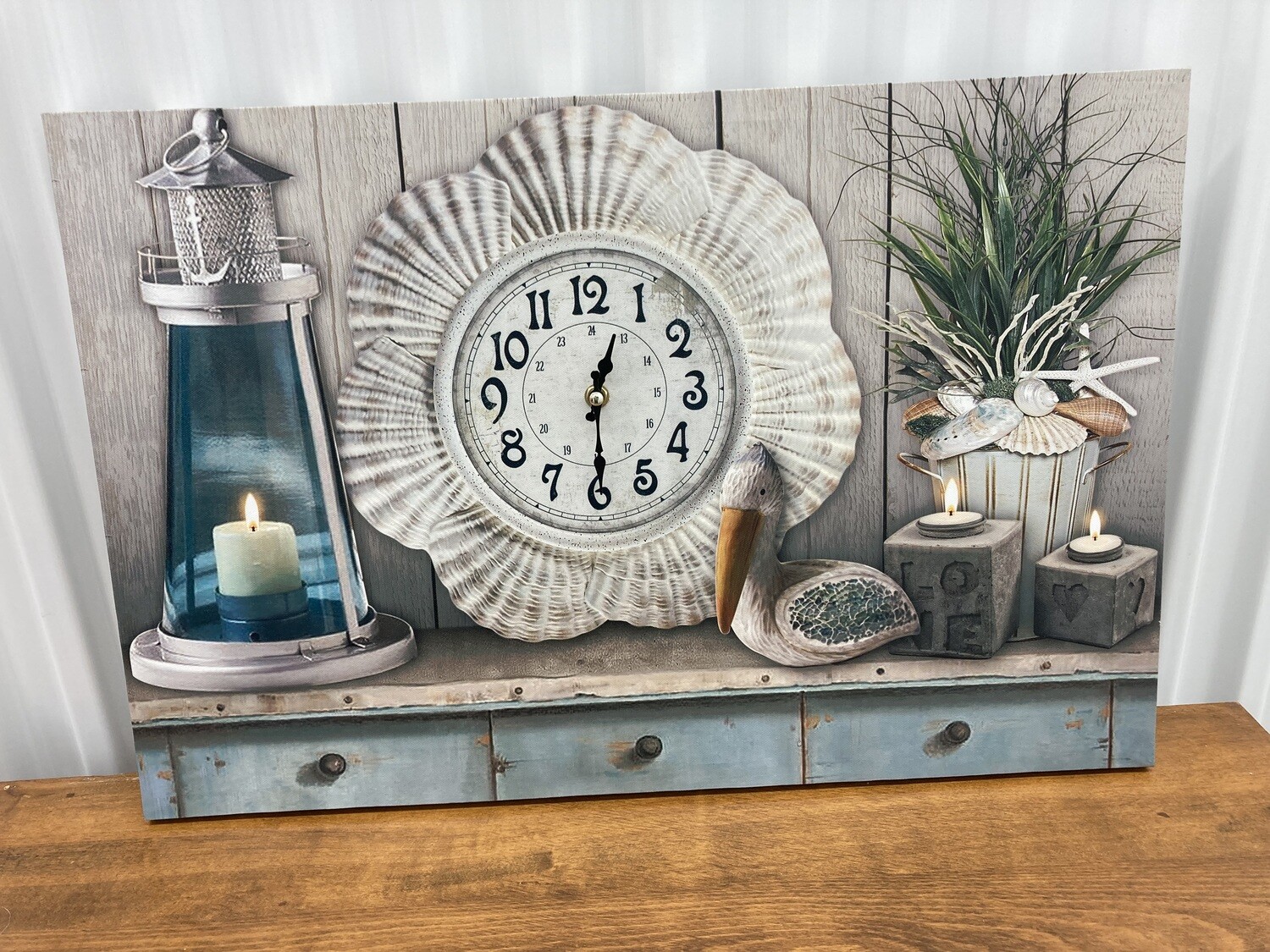 Canvas Print: Clock with Seaside Theme #2314