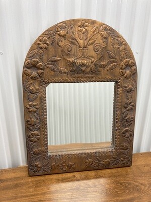 Mirror: Ornate Carved Faux Wood Frame #2314