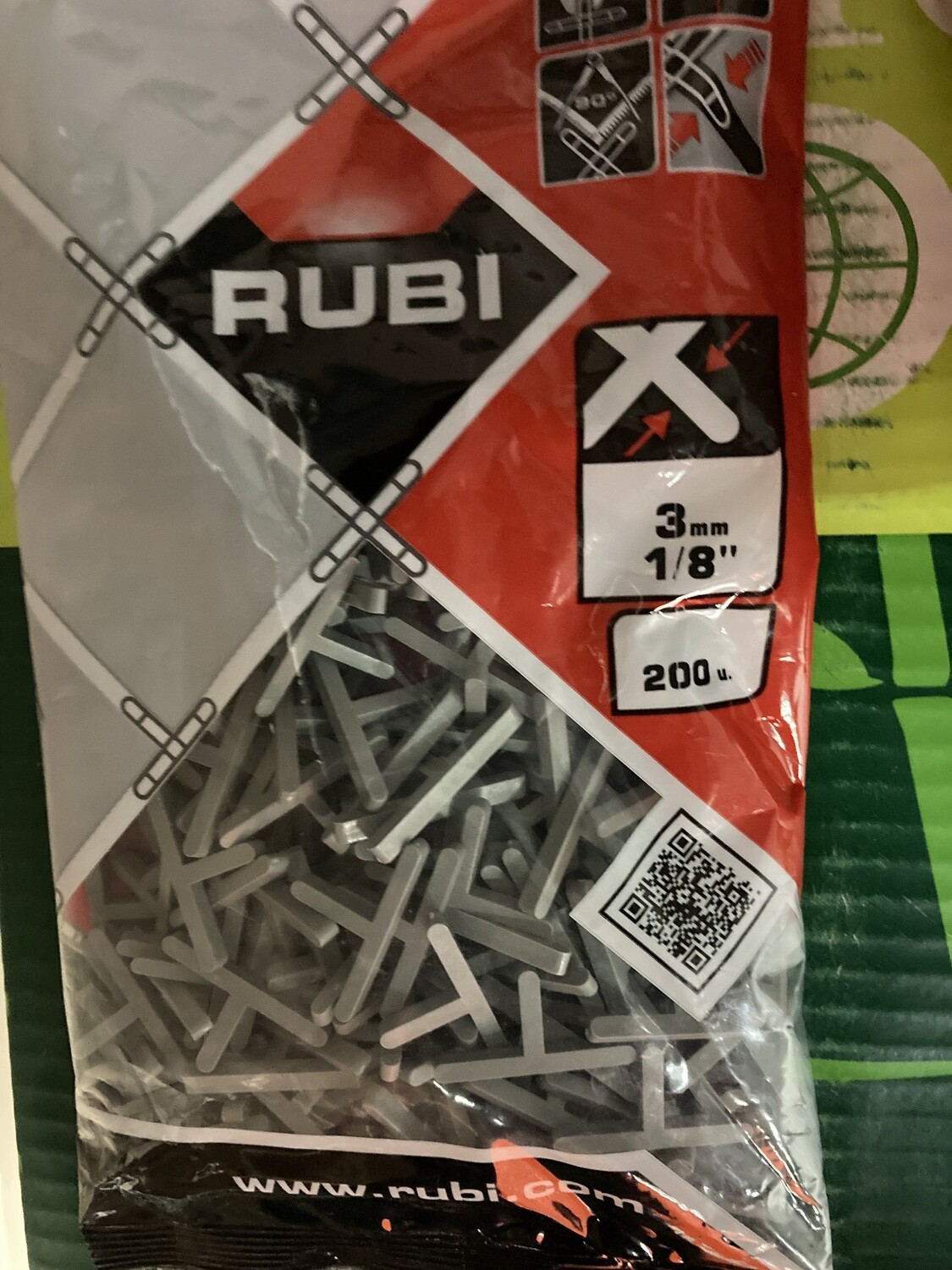 Rubi 3mm (1/8") Tile Spacers "T" shape, 3 bags of 200 #1268