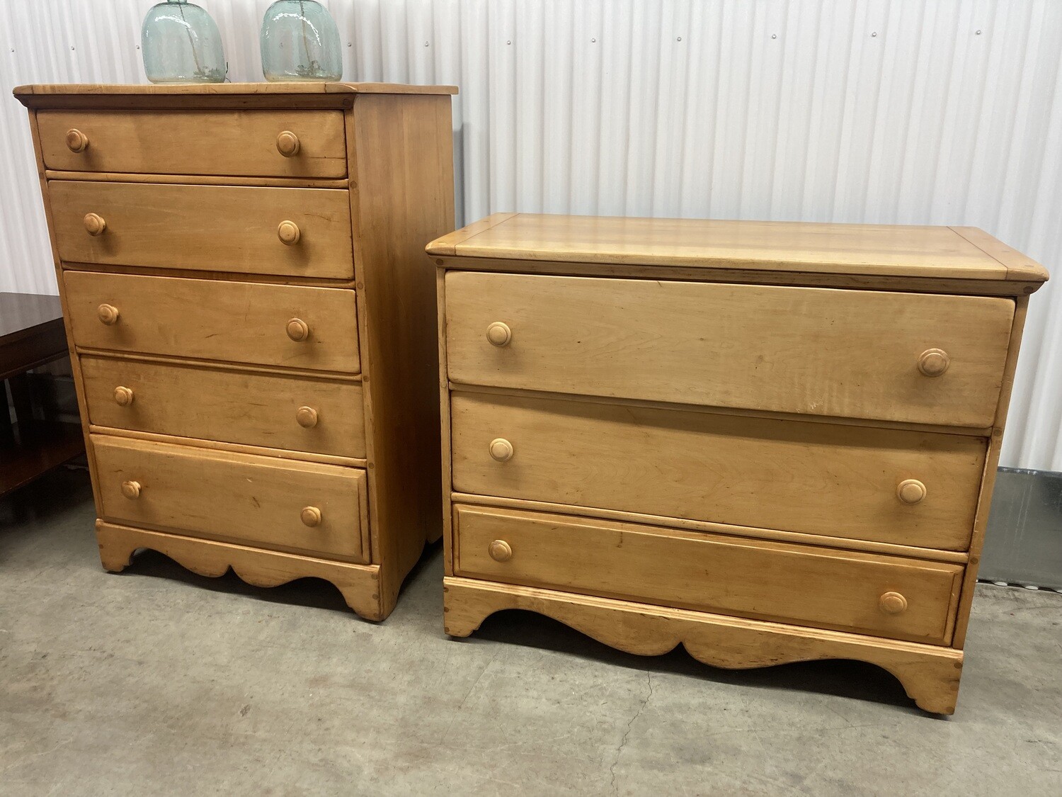 Matching Vintage solid wood Dressers, Refinish! #2109