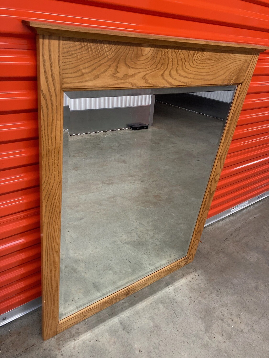 Oak-framed Mirror, add hardware to hang #2314