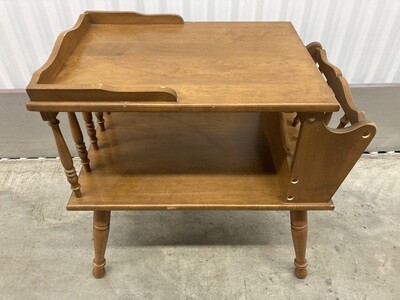 Vintage Maple End Table, with magazine rack #2170