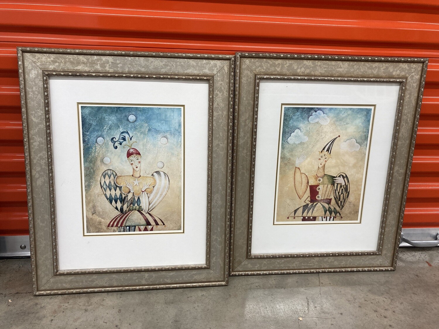 Framed Prints: Pair of Clown Court Jesters #2314 ** 5 mos. to sell 50% off