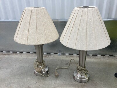 Pair of Table Lamps, brushed nickel base #2213